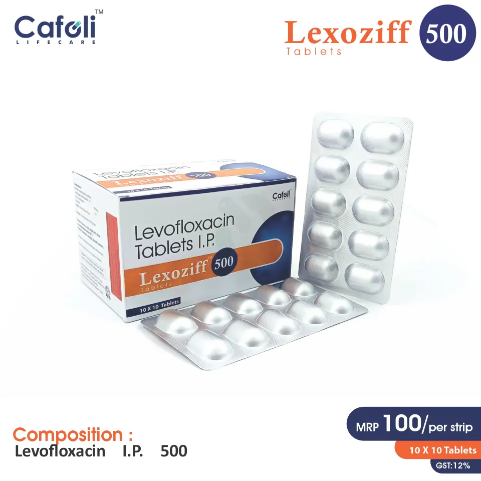 Levofloxacin 500mg at the best price in PCD Pharma Franchise for Antibiotic and Bacterial Infection Treatment.